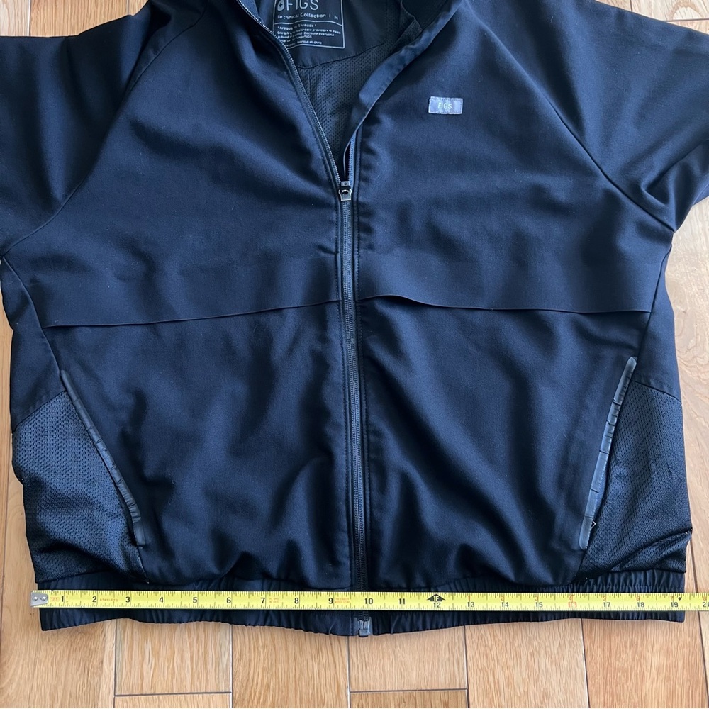 Figs Women’s Sydney Scrub Full Zip Jacket Black Technical Nurse Size Medium - Picture 3 of 8
